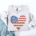 Floral Heart, Patriotic USA, America, 4th of July Sweatshirt
