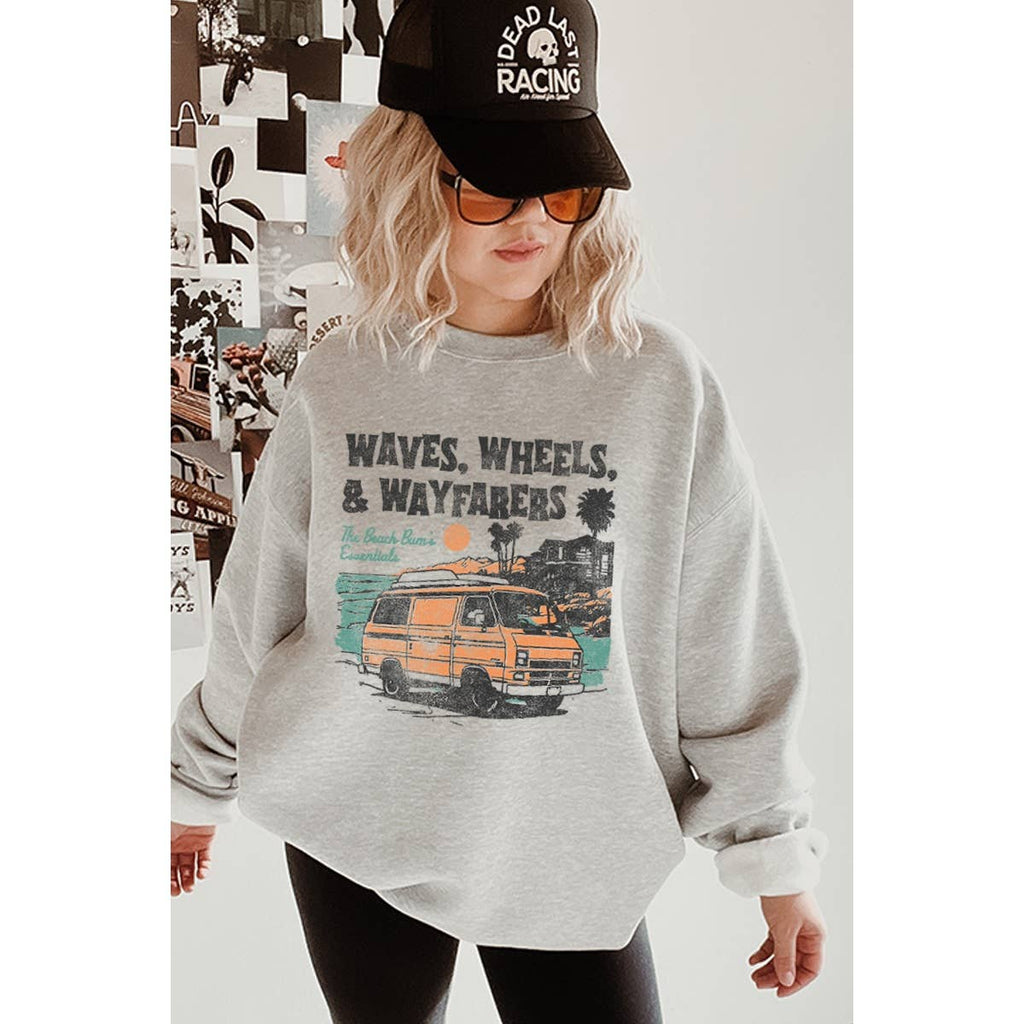 Waves Wheels and Wayfarers  Vintage Graphic Sweatshirts