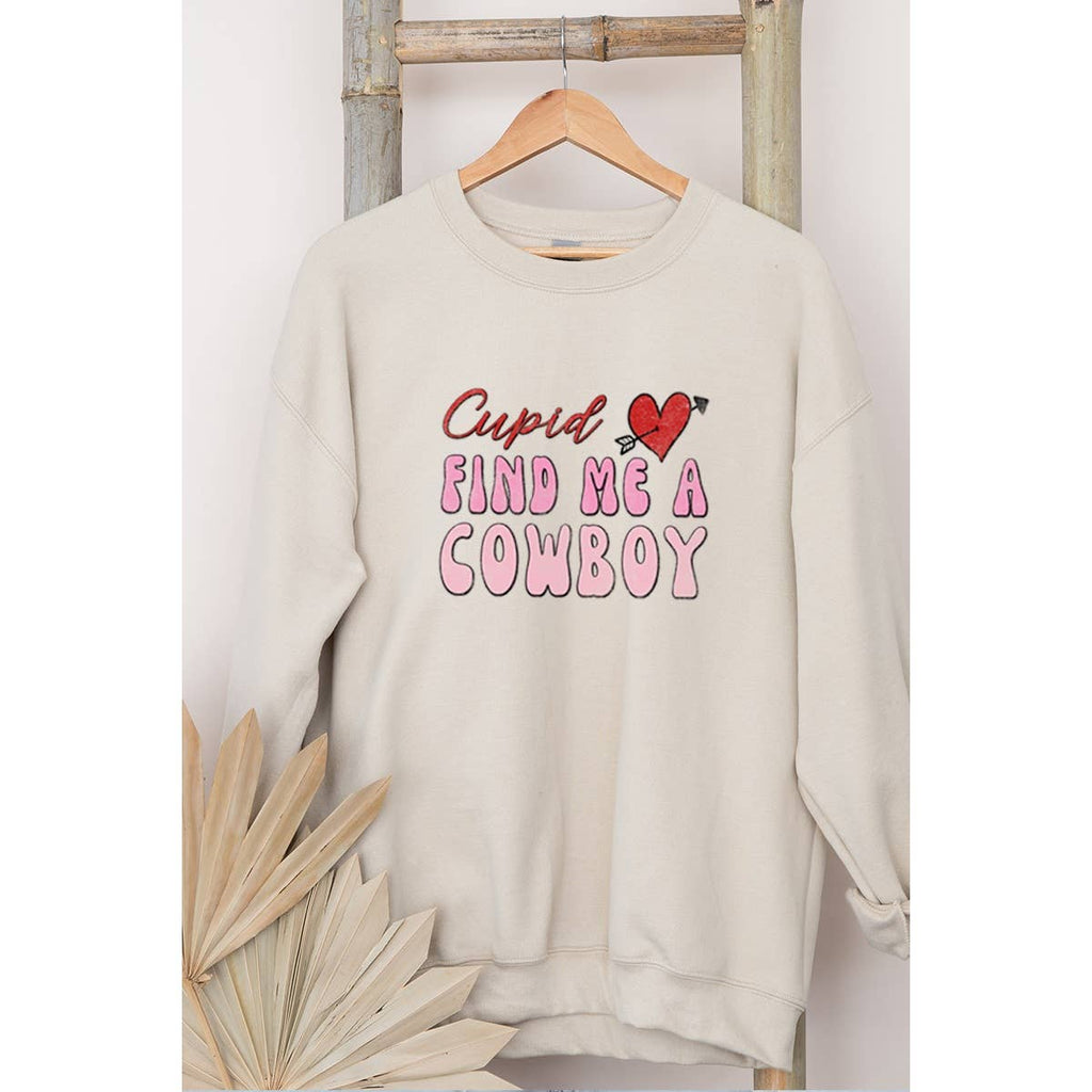 Cupid Find Me A Cowboy Graphic Sweatshirts