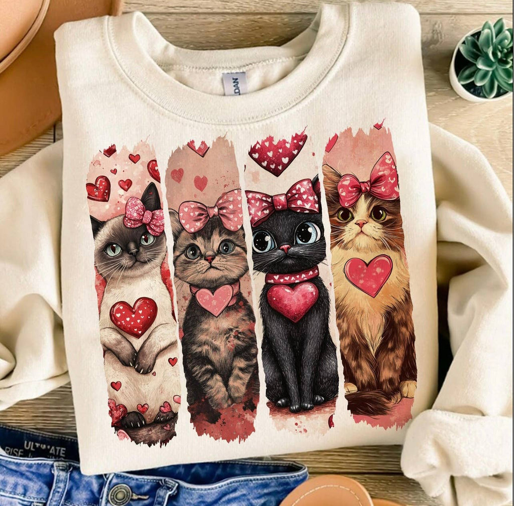 Valentines Cats Sweatshirt