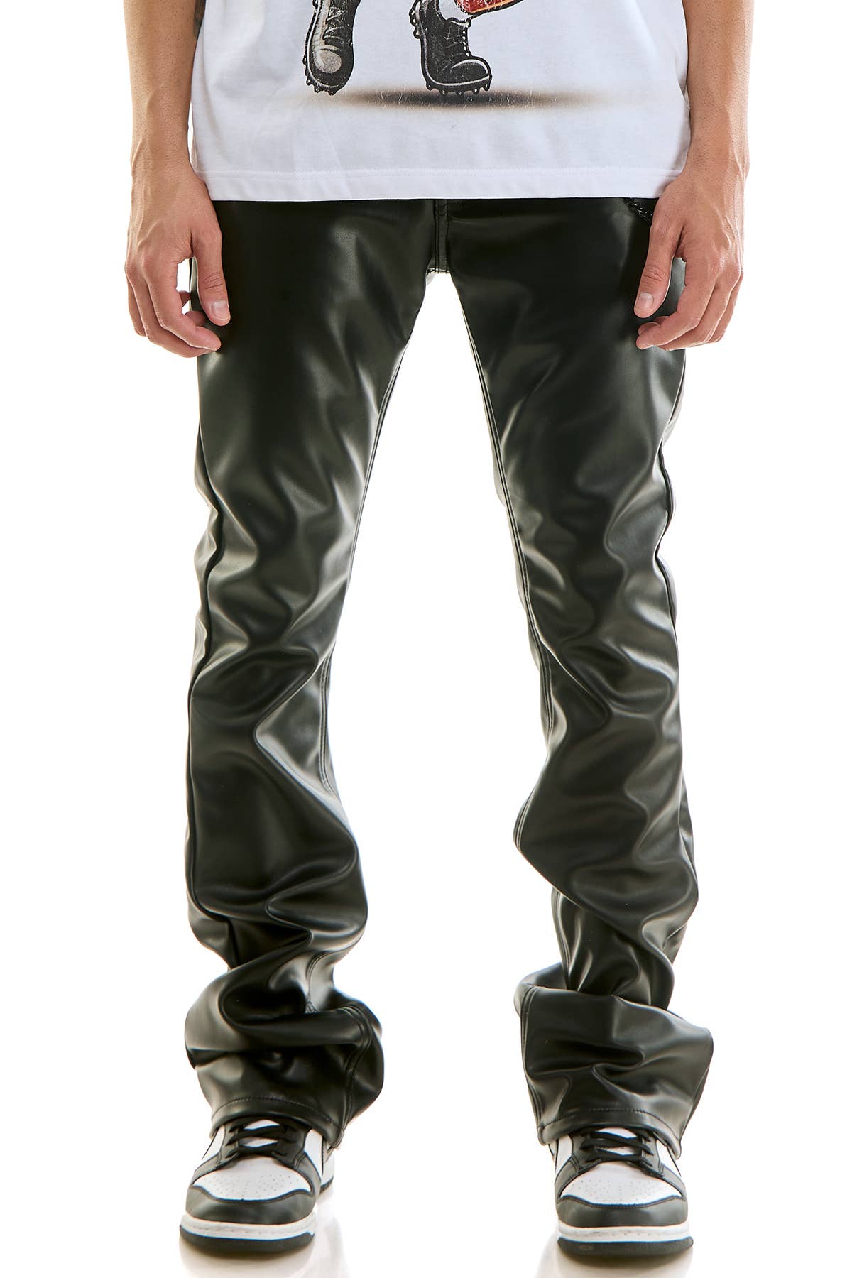 Basic Pu Flare Pants