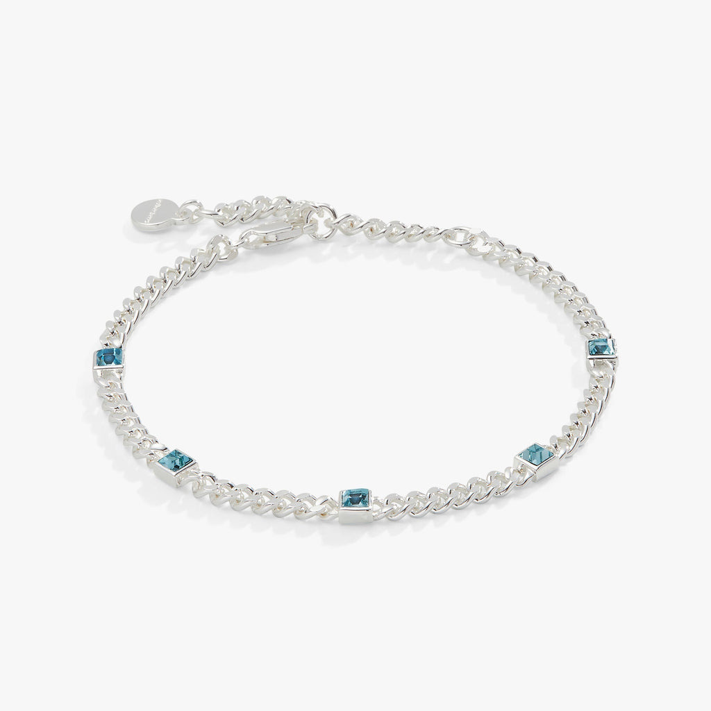 March Birthstone Aquamarine Curb Chain Bracelet T-Shirts