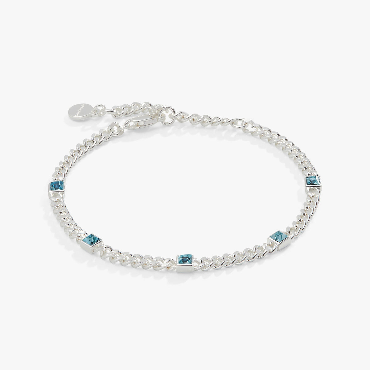March Birthstone Aquamarine Curb Chain Bracelet T-Shirts