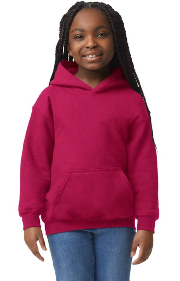 Custom Designed - Hoodie Sweatshirt (Cardinal Red) Youth, Gildan, Heavy Blend 50/50 Fleece
