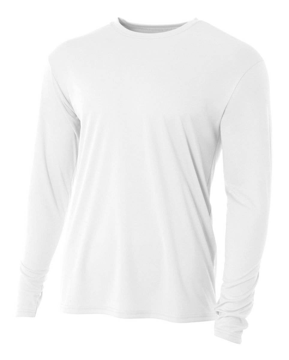 Custom Designed - Long Sleeve T-Shirts (White) Adult, A4, Cooling Performance