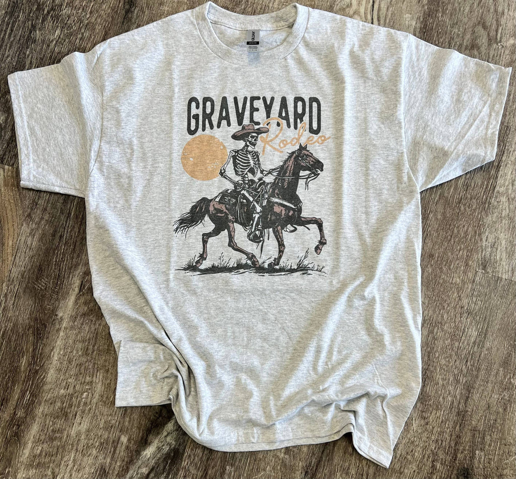 Graveyard Rodeo On Ash Gray Tee