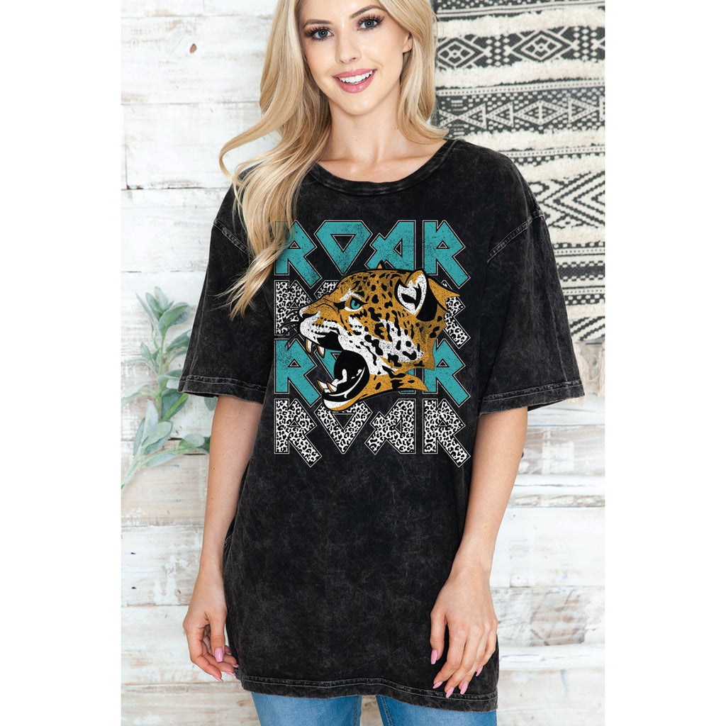 Roar Roar Leopard -Unisex Oversized Mineral Wash