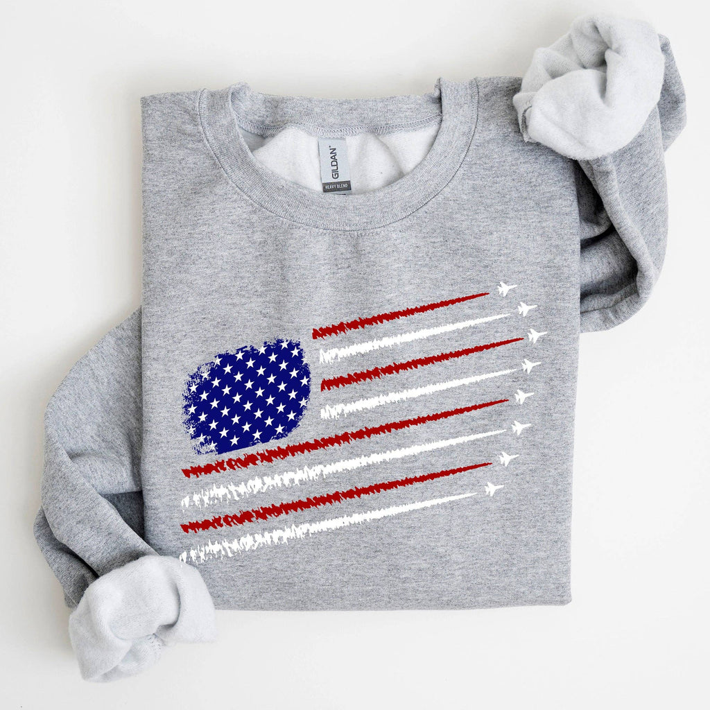 Fighter Jets, Navy, Air Force, American Flag, Sweatshirt