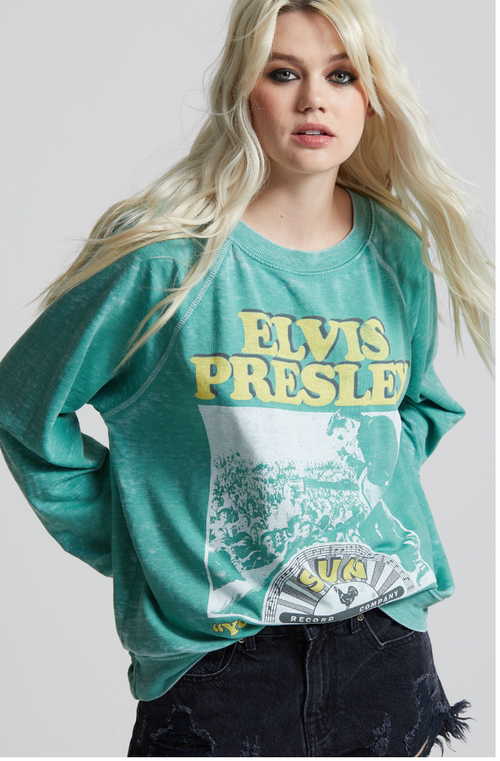 302157 - 930 Sun Records X Elvis Ls Burnout Sweatshirt