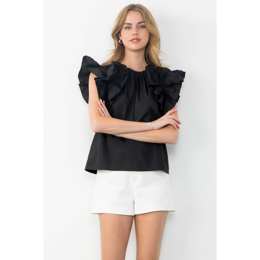 Flutter Detail Sleeve Top