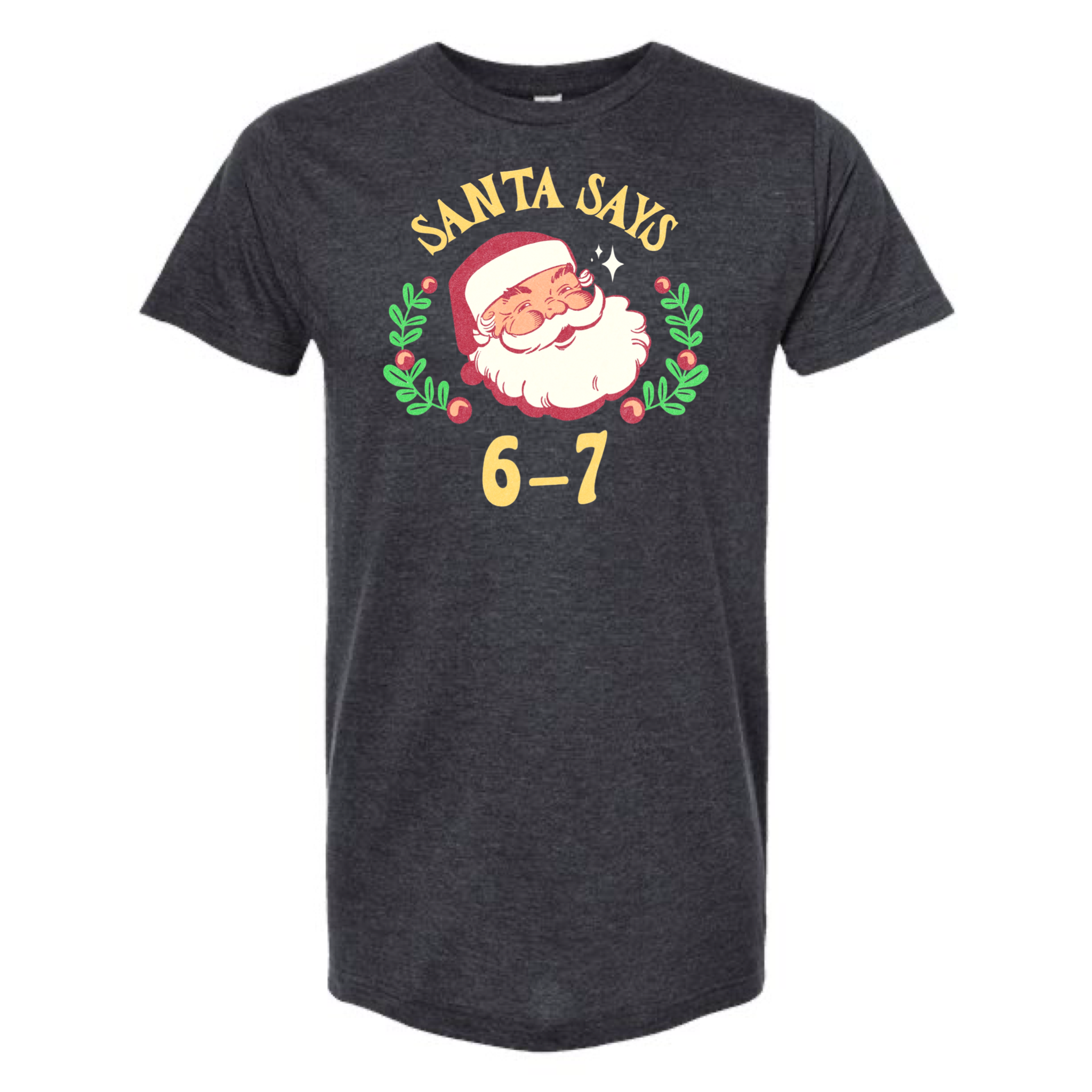 Santa Says 6-7 Vintage Style T-Shirt Multi Color Print