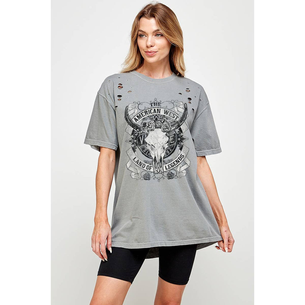Land of Legends  Vintage  Laser Cut Oversized Tee