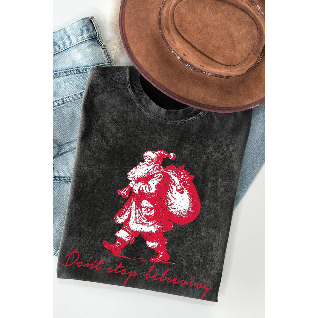 Dont Stop Delivering Santa Mineral Wash T Shirt