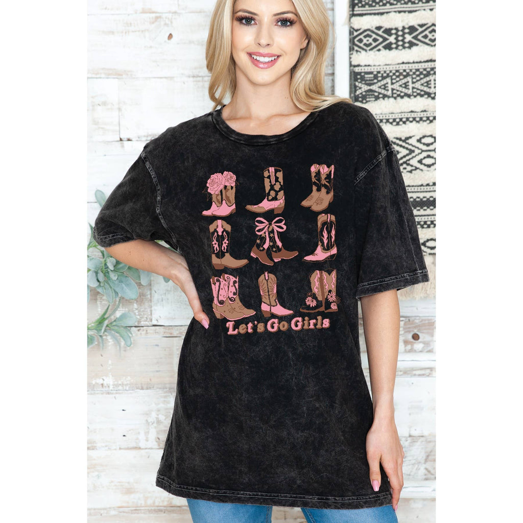 Lets Go Girl - Oversize Mineral Wash T