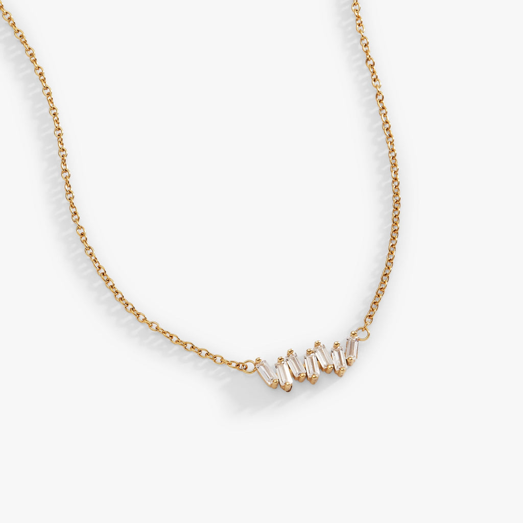 Crystal Baguette Bar Necklace T-Shirts