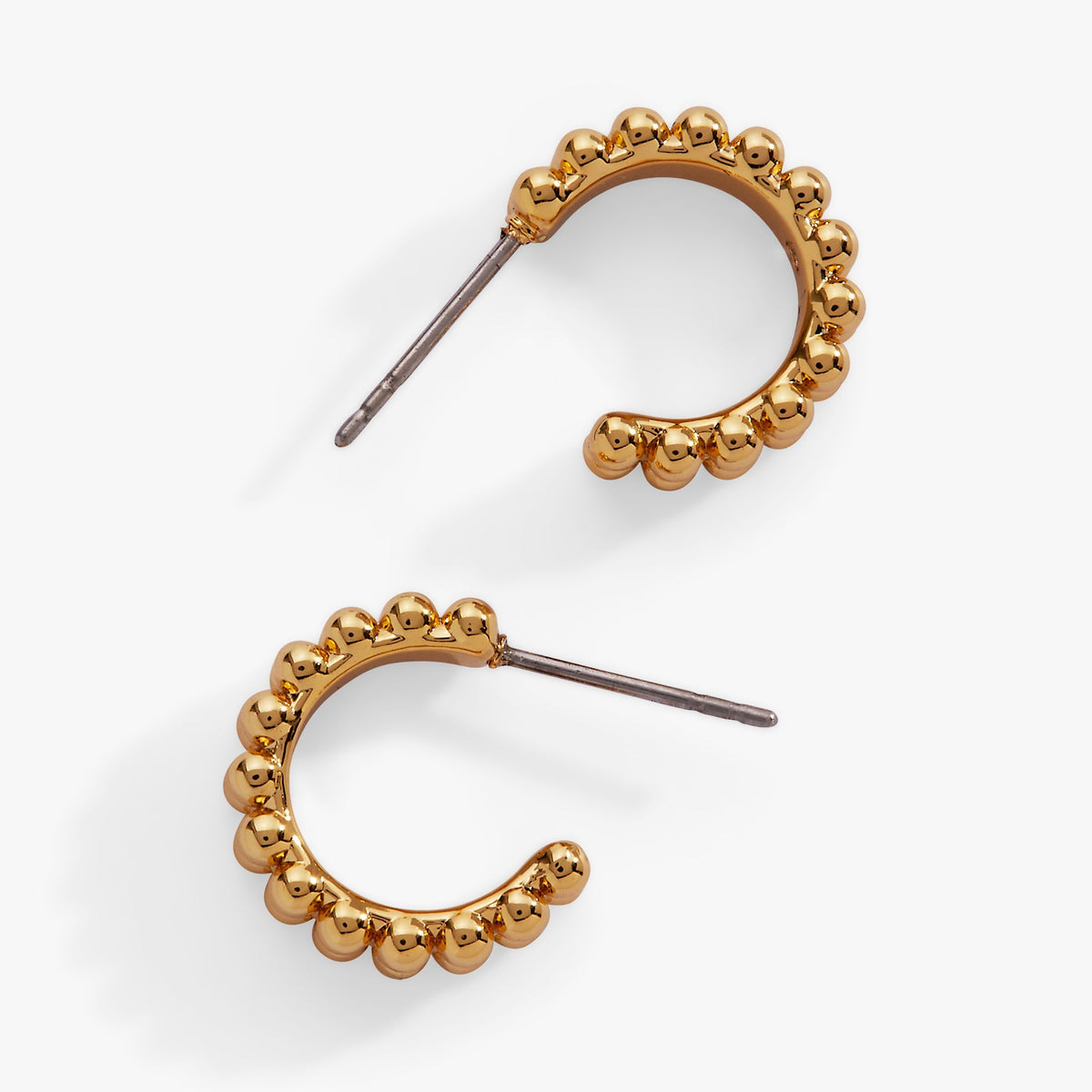 Gold Beaded Huggie Hoop Earring T-Shirts