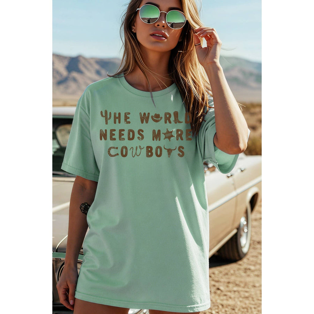 The World Needs More Cowboys Short Sleeve T Shirt