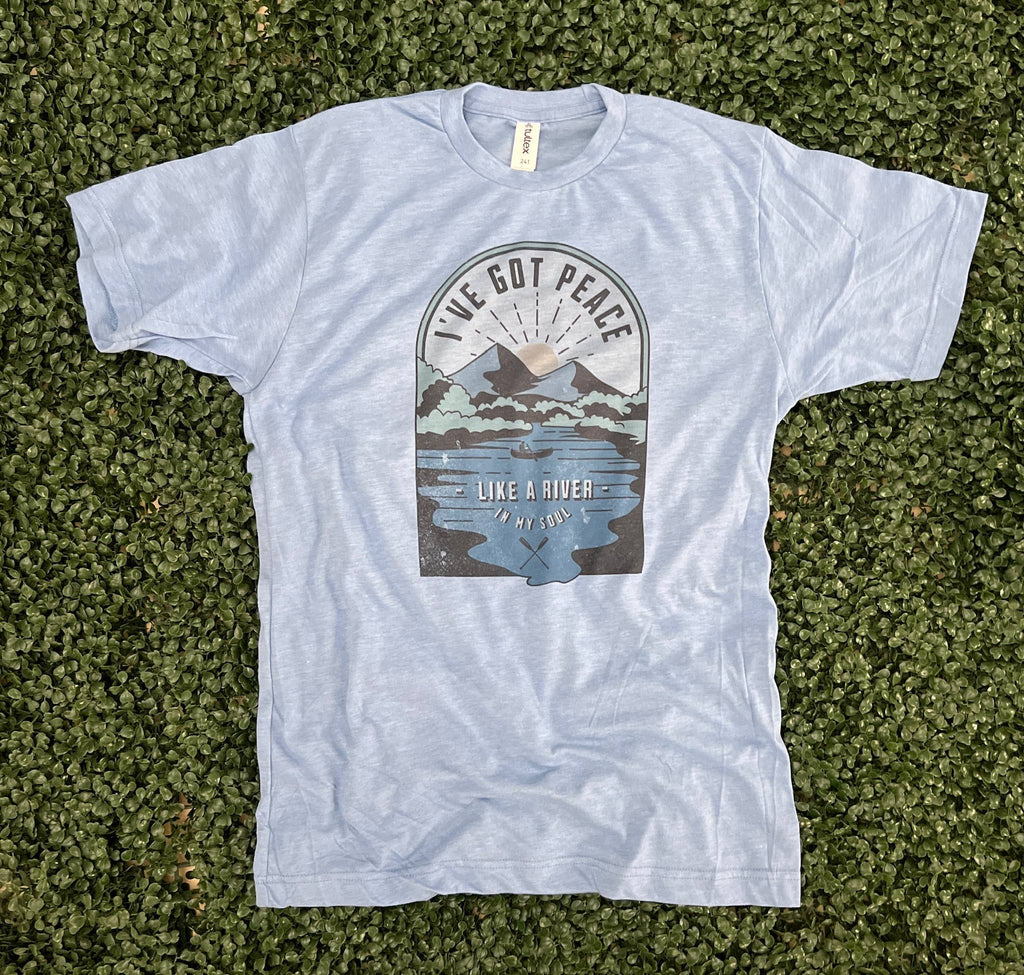 I've Got Peace Like A River On Tultex Heather Athletic Blue