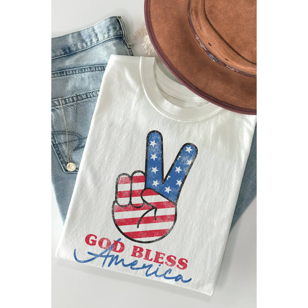 God Bless America Peace Short Sleeve T Shirt