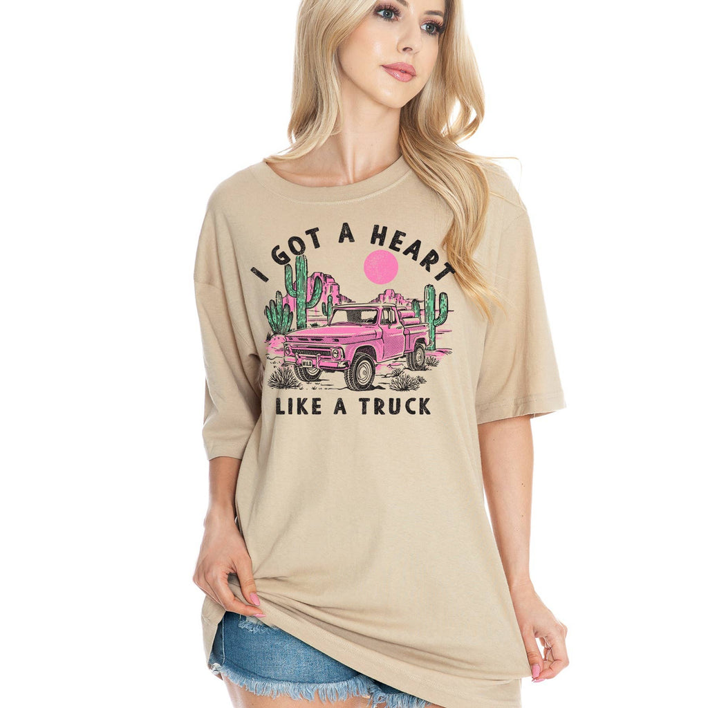 I Got A Heart Like A Truck Oversized Unisex T Shirt