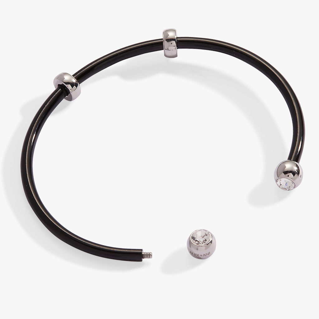Bezel Stone Enamel Cuff Black T-Shirts