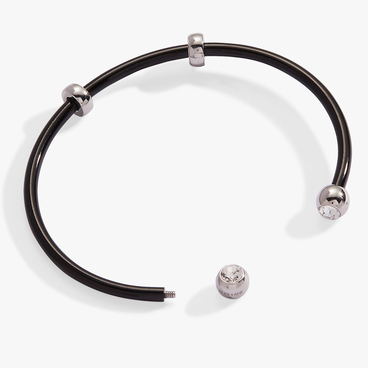 Bezel Stone Enamel Cuff Black T-Shirts