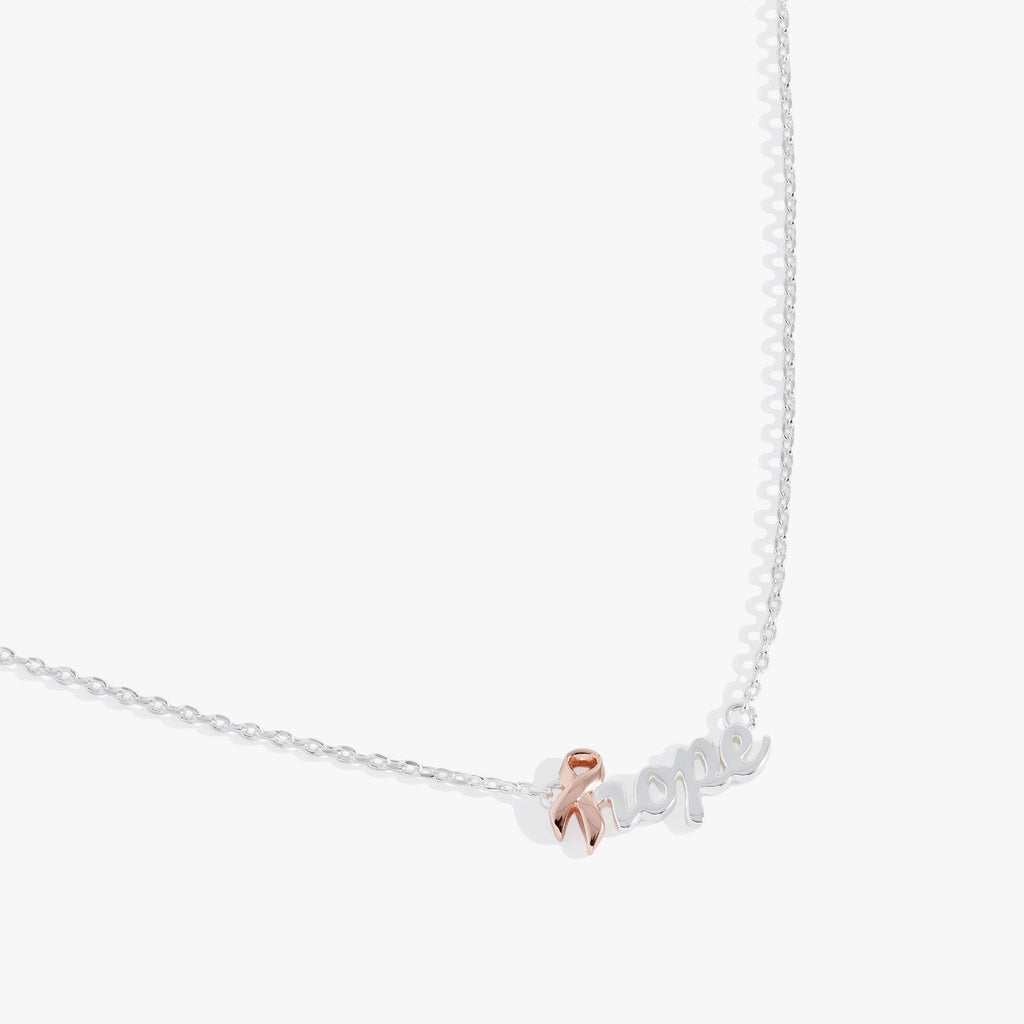 'Hope' Breast Cancer Awareness Pink Ribbon Necklace T-Shirts