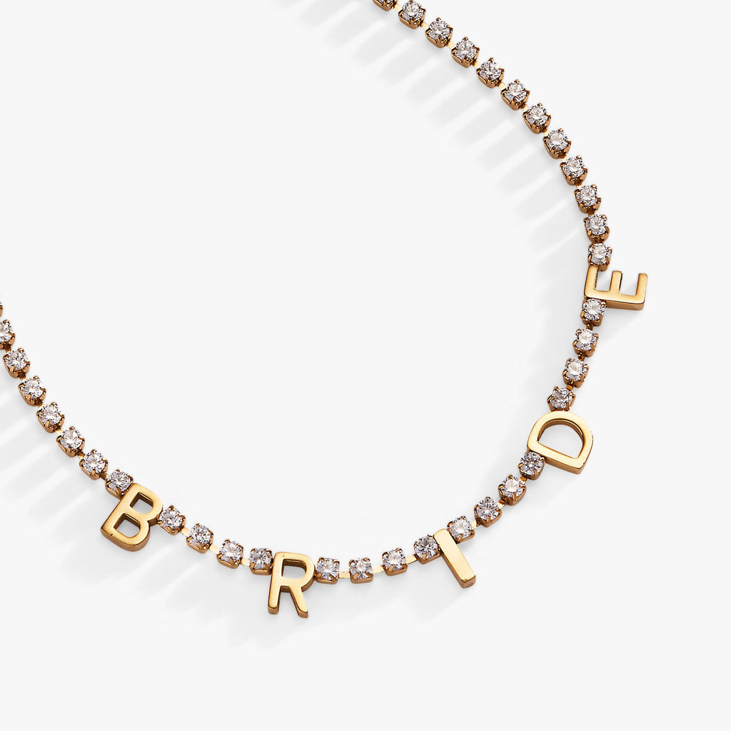 “Bride” Crystal Tennis Necklace T-Shirts