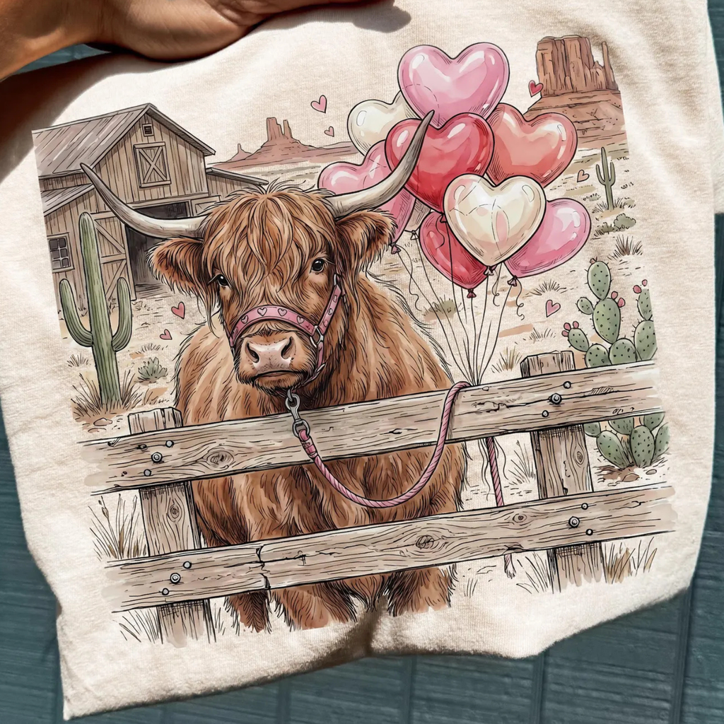 Valentine's Highland Cow T-Shirt
