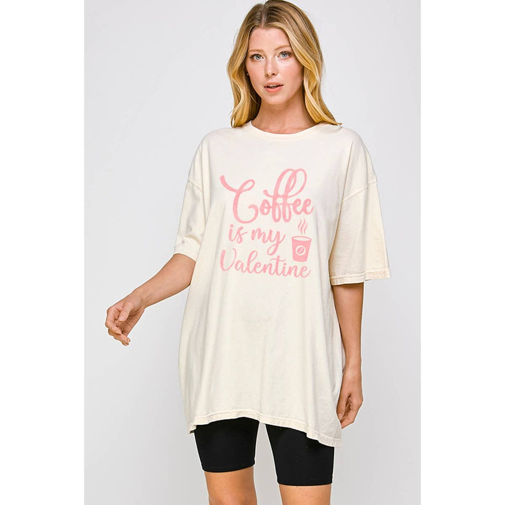Coffee Is My Valentine  Vintage  Graphic Tee