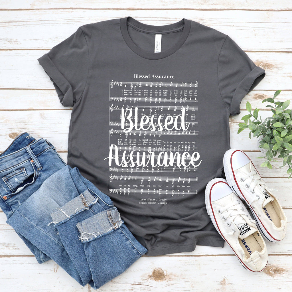 Blessed Assurance Hymn T-Shirt - White Ink