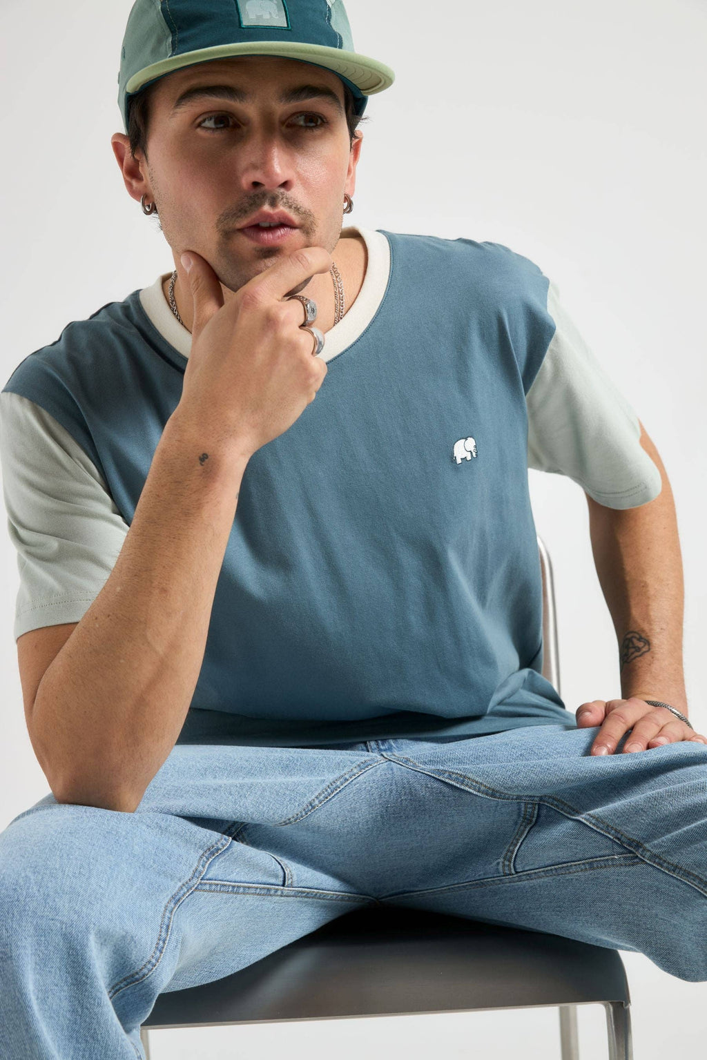 Color Block T-Shirt Deep Spruce