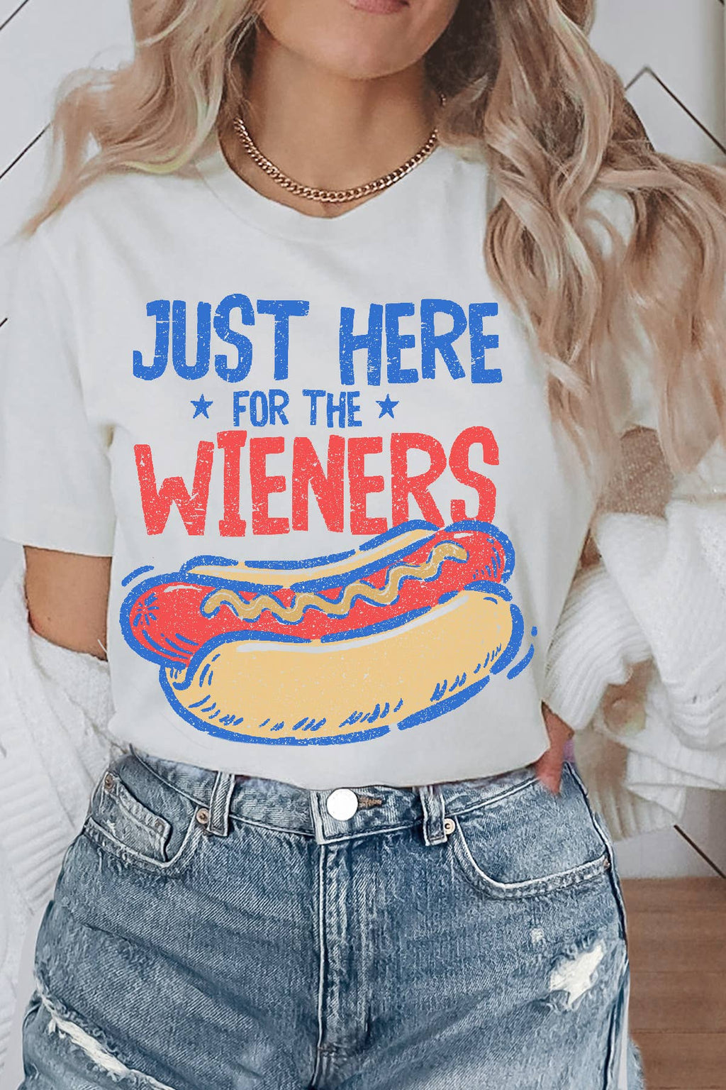 Women Wieners Graphic Print Short Sleeve Top
