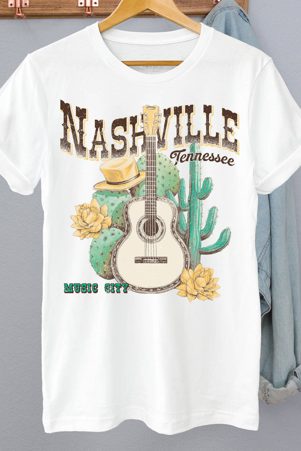 Women Nashville Graphic Print Loose Fitting Top