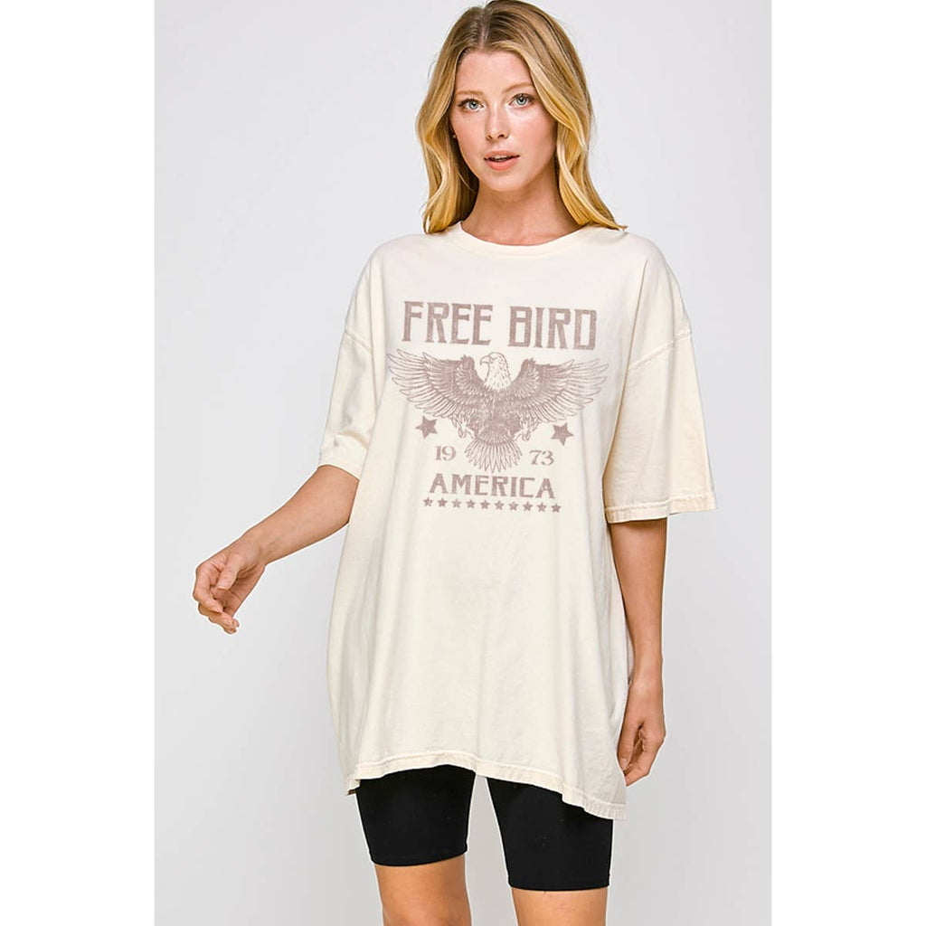 America Free Bird  Oversized Tee