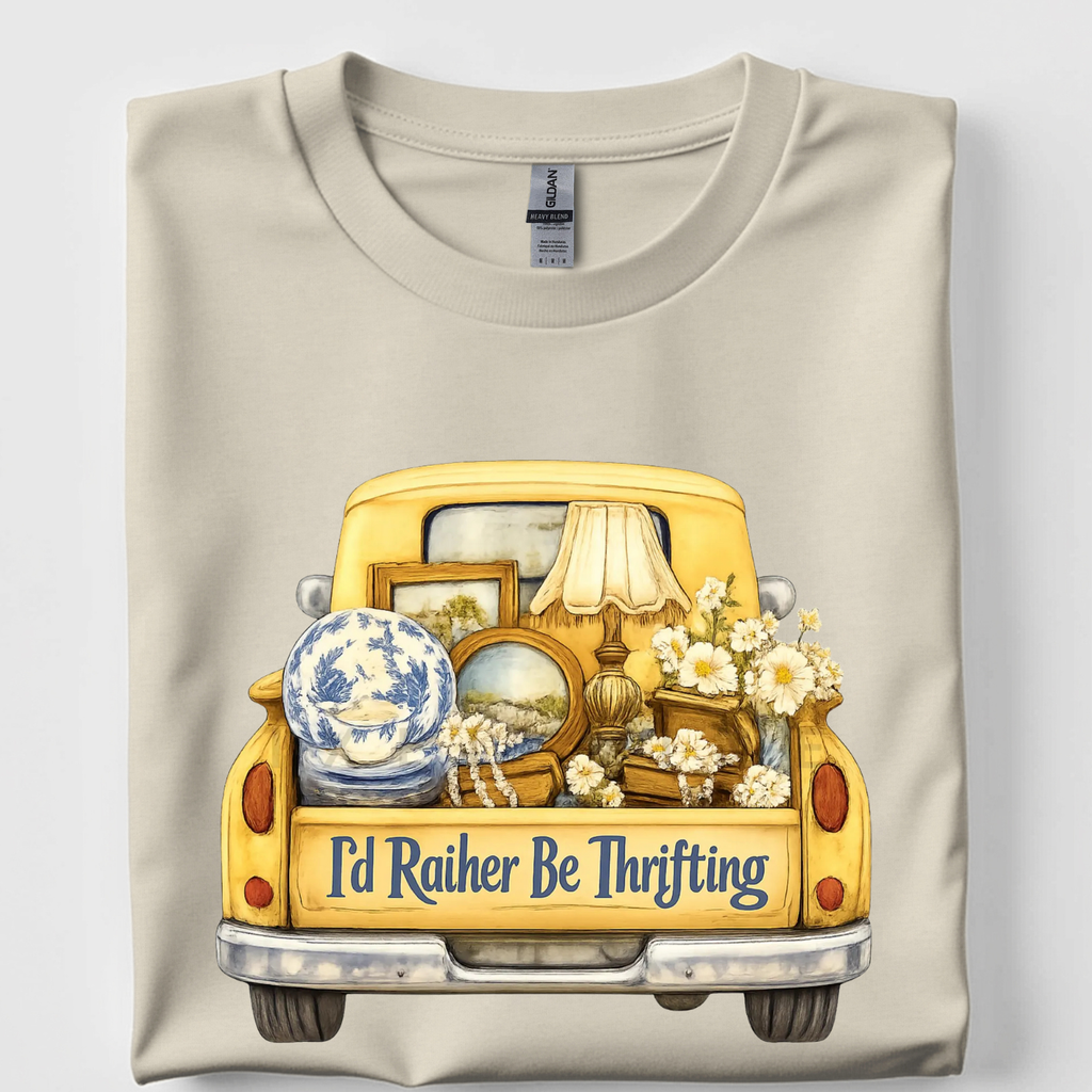 Id Rather Be Thrifting Vintage Truck Tshirt