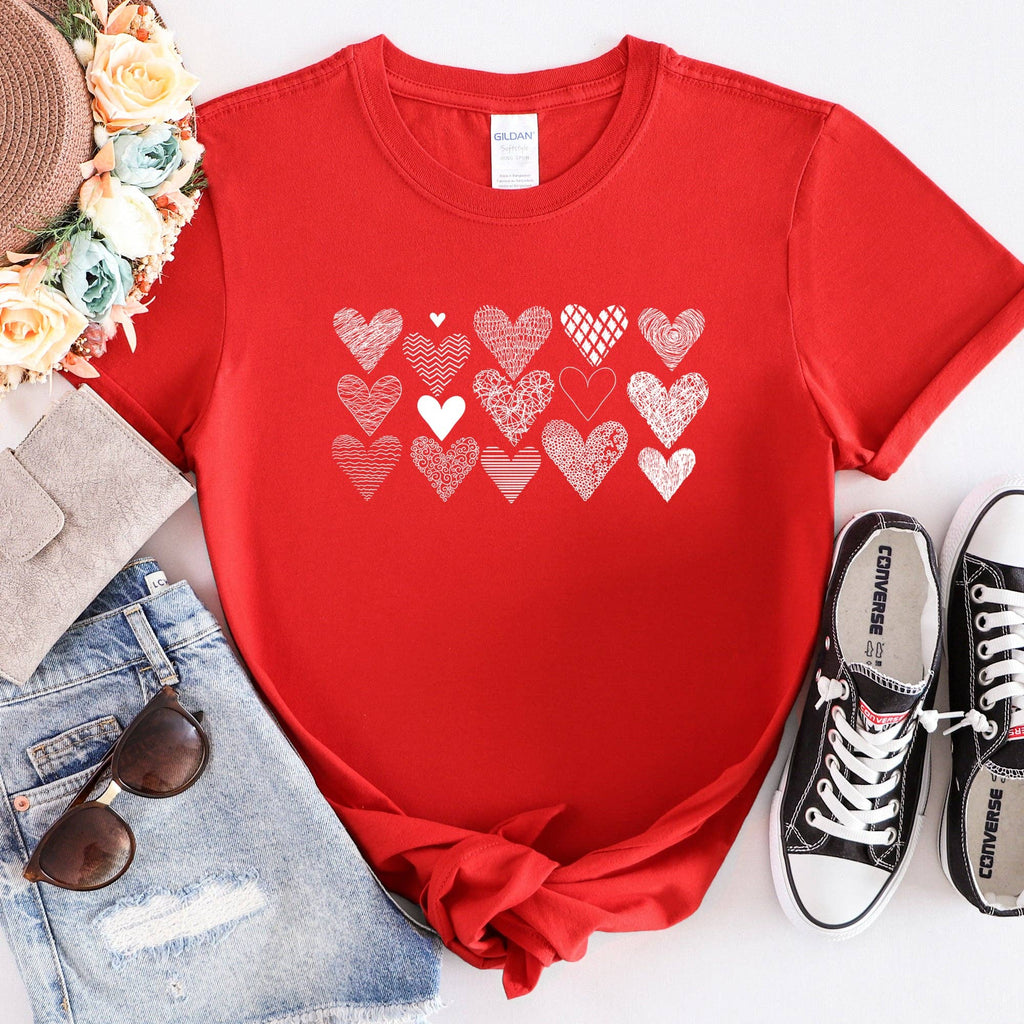 Heart Doodles, Super Soft Tshirt, Valentine's Day