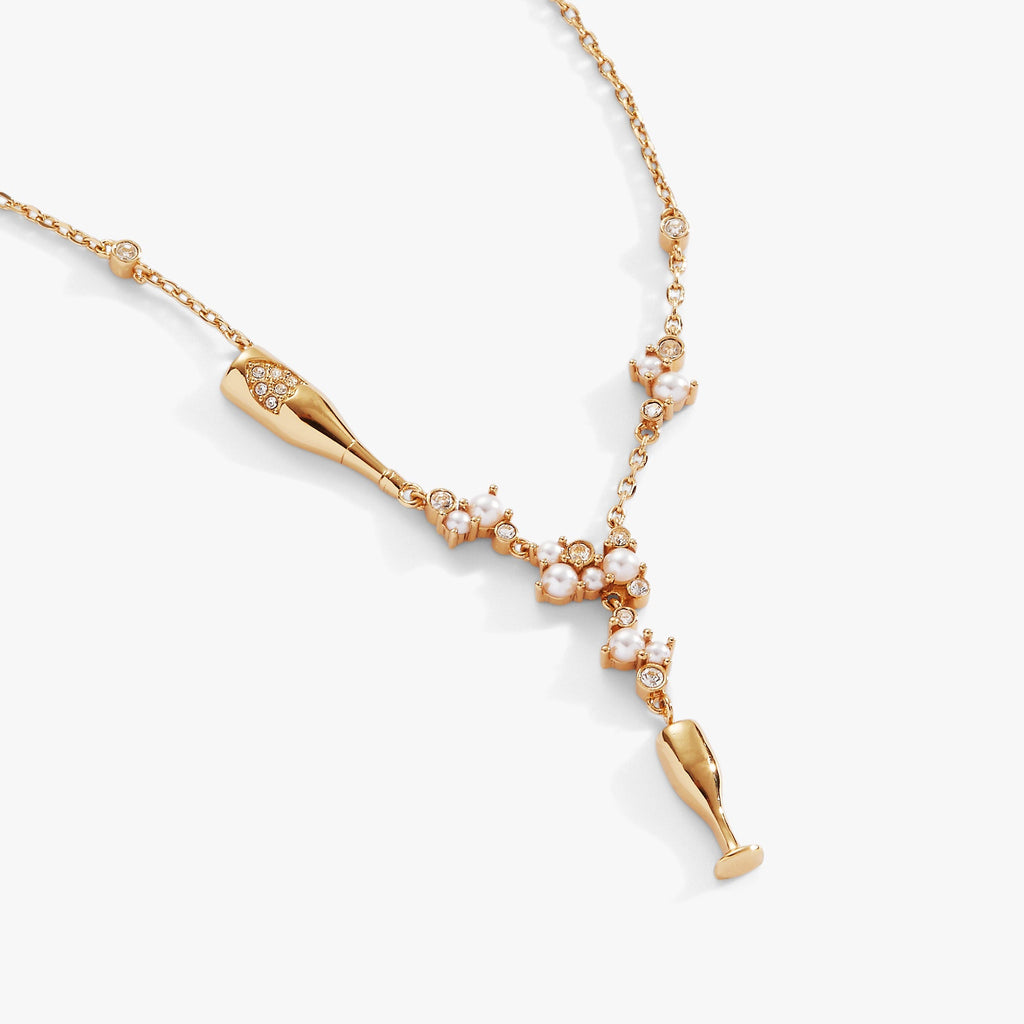 Champagne Pearl & Crystal Pendant Necklace T-Shirts
