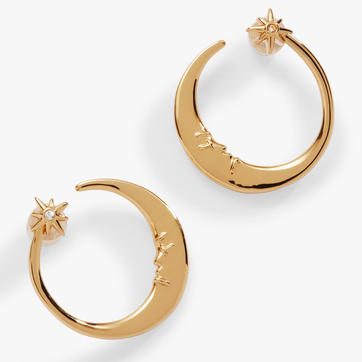Crescent Moon Hoop Earrings T-Shirts