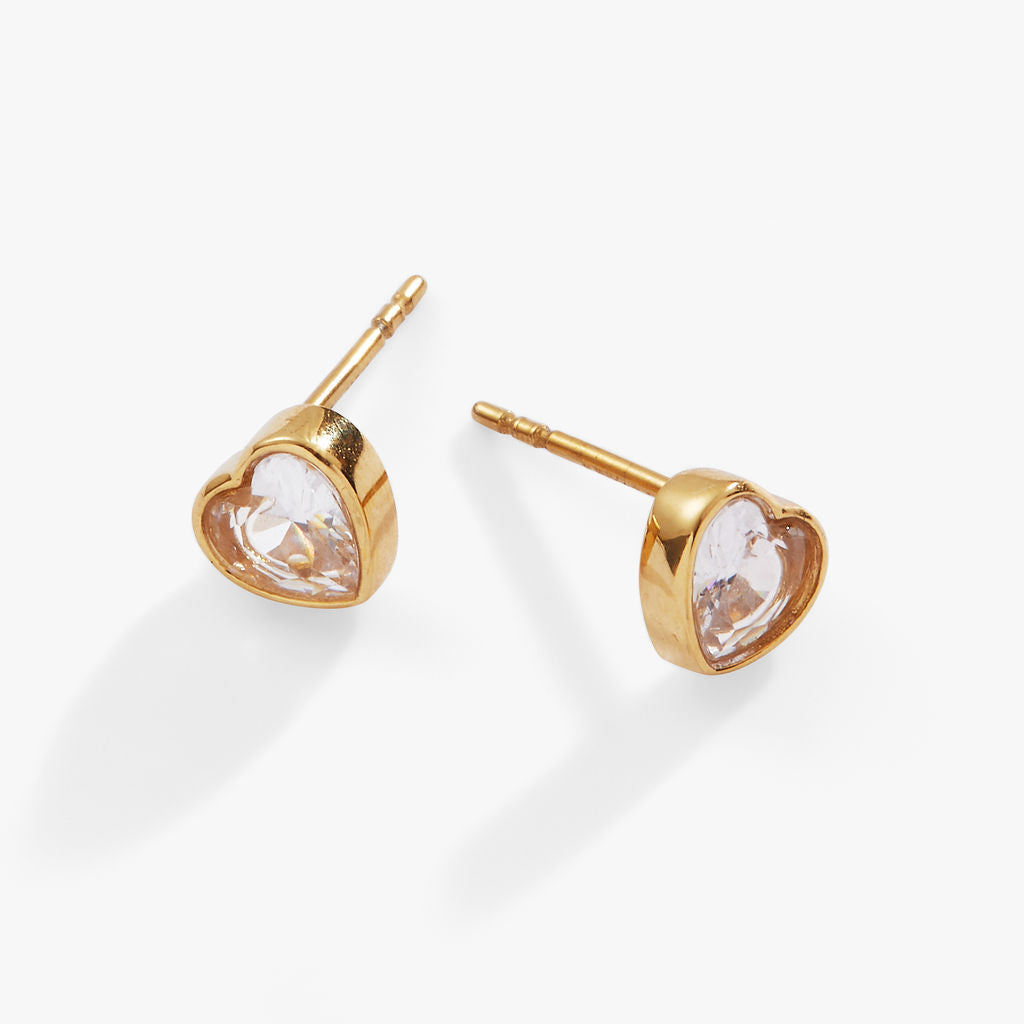 Crystal Heart Mini Stud Earrings T-Shirts