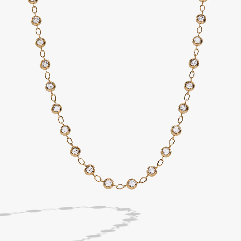 Crystal Pebble Chain Necklace T-Shirts