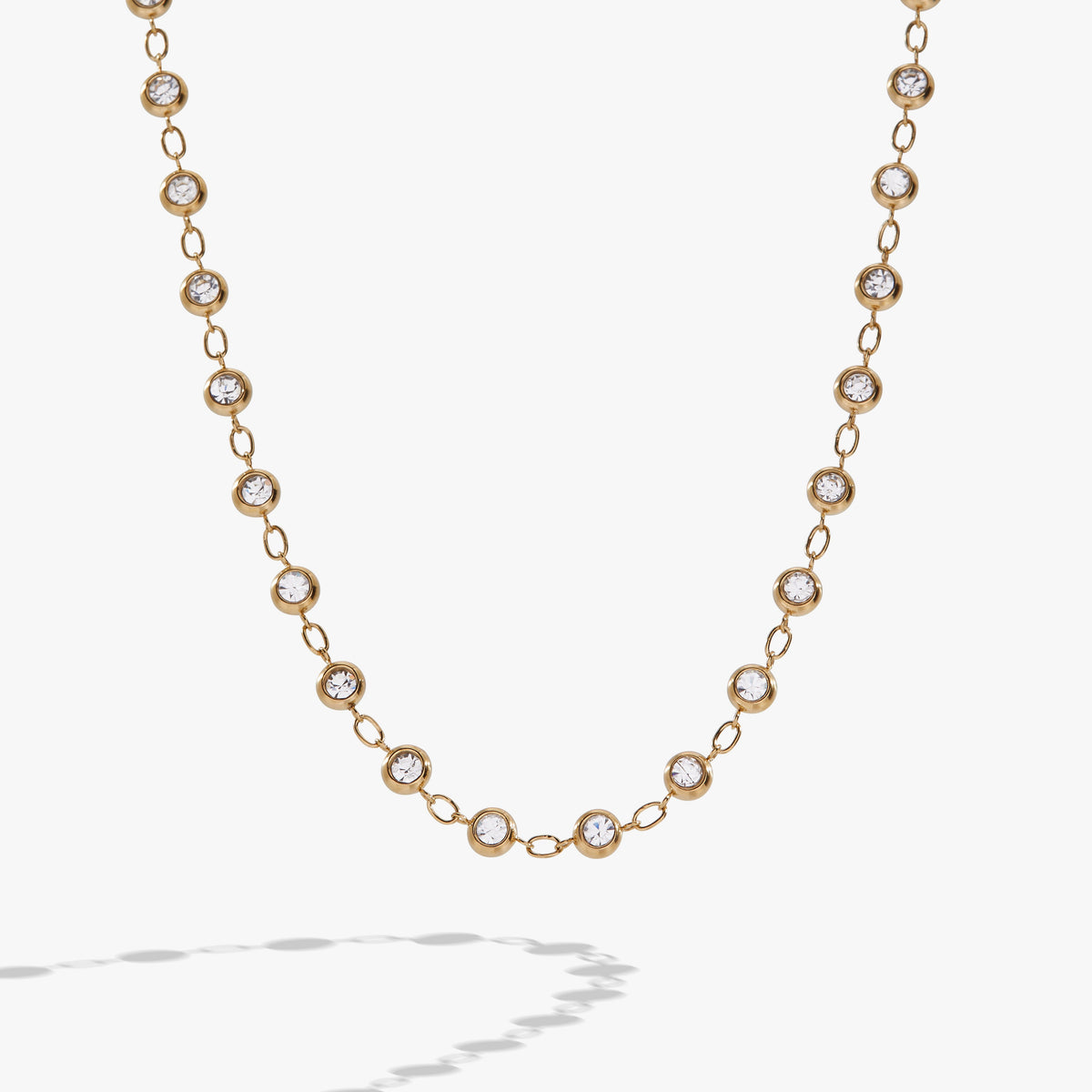 Crystal Pebble Chain Necklace T-Shirts