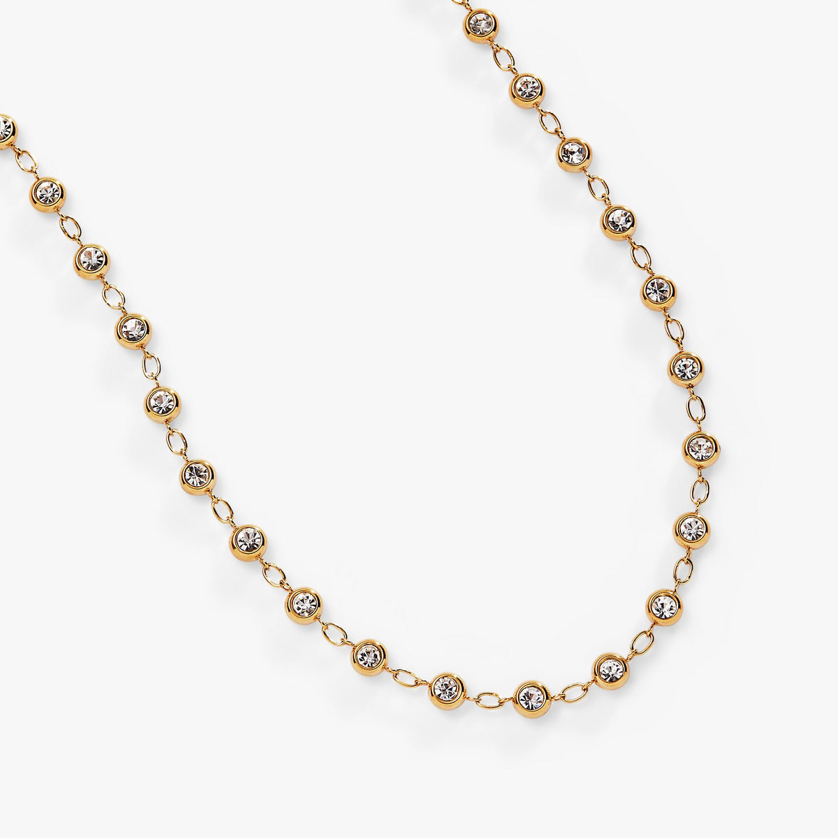 Crystal Pebble Chain Necklace T-Shirts