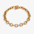 Delicate Oval Link Crystal Chain Toggle Bracelet T-Shirts