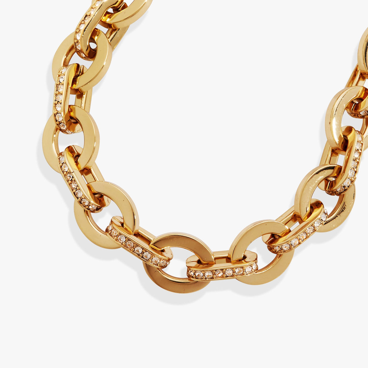 Delicate Oval Link Crystal Chain Toggle Bracelet T-Shirts