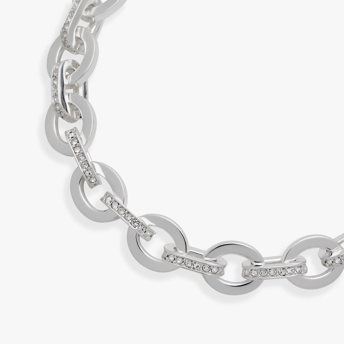 Delicate Oval Link Crystal Chain Toggle Bracelet T-Shirts