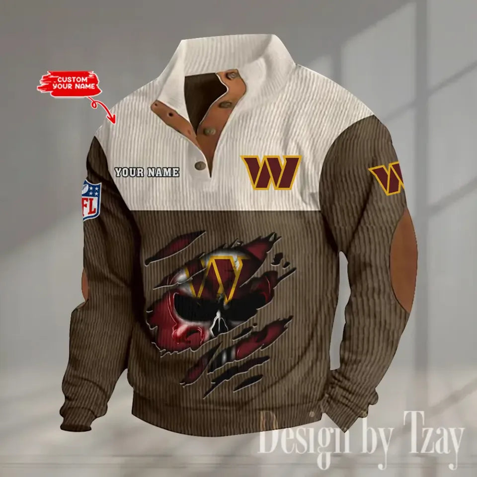 Washington Commanders Corduroy Stand Collar Sweatshirt