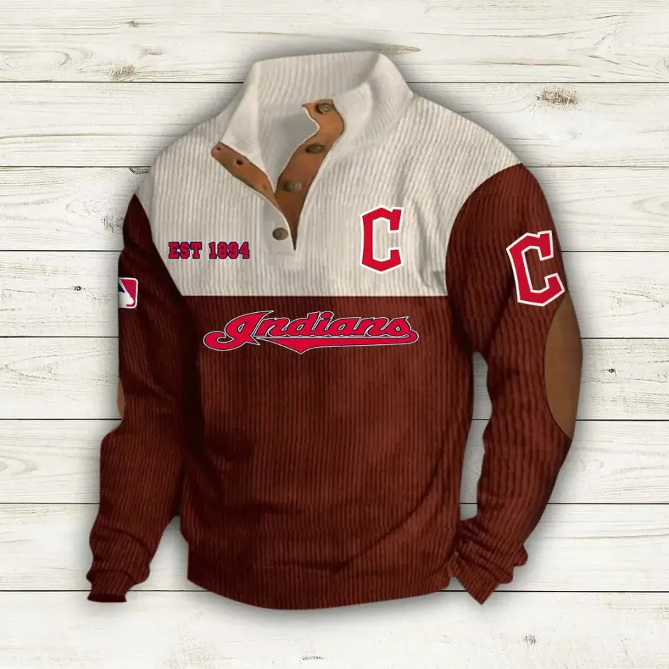 Cleve land Guardians Corduroy Stand Collar Sweatshirt