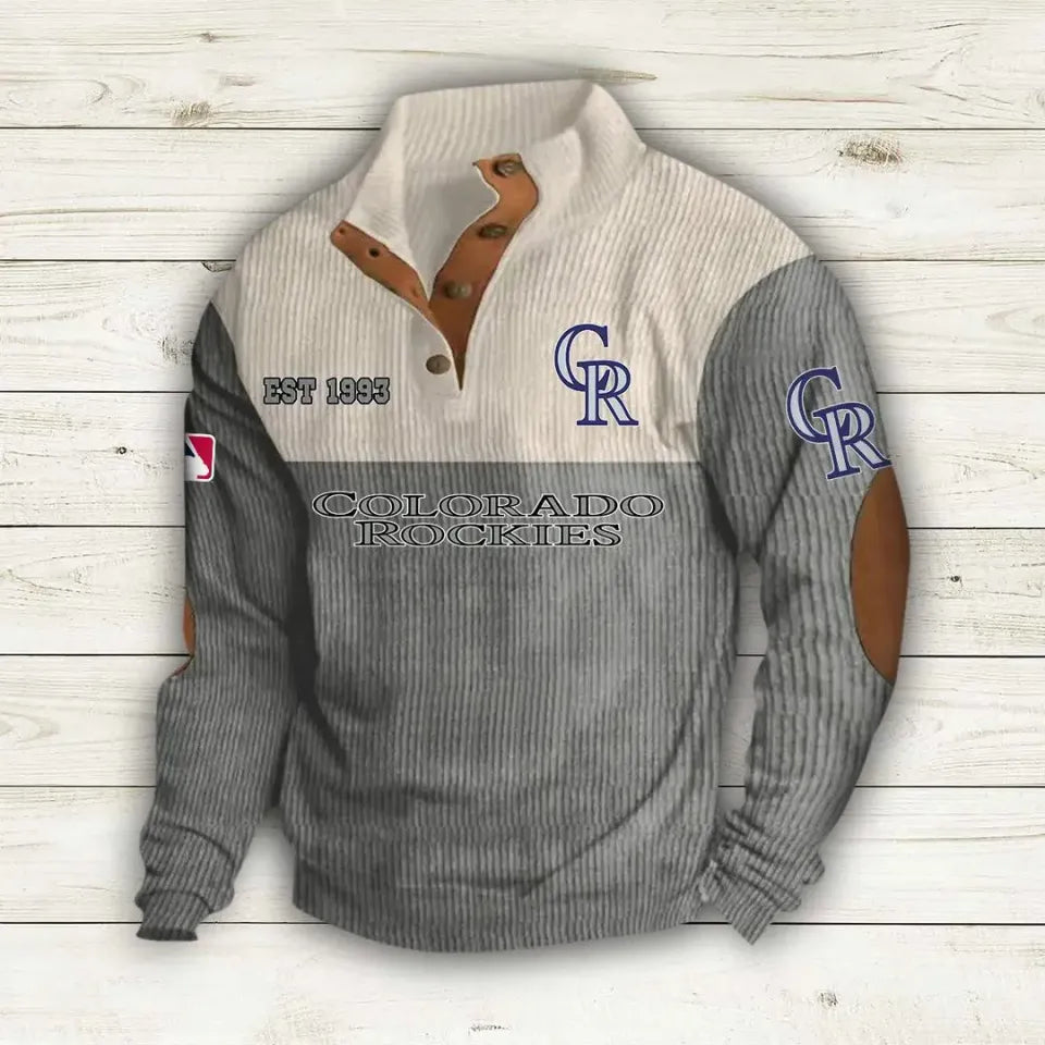 Colorado Rockies Corduroy Stand Collar Sweatshirt