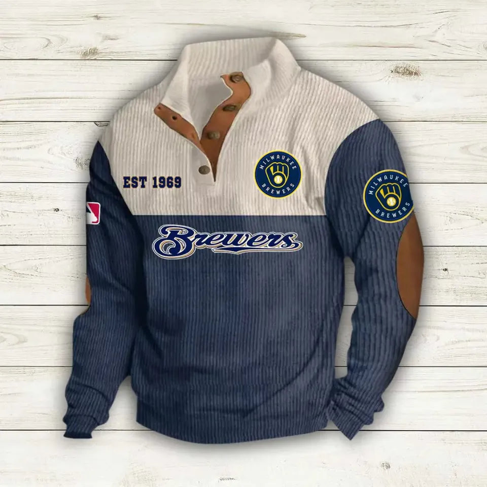 Milwaukee Brewers Corduroy Stand Collar Sweatshirt